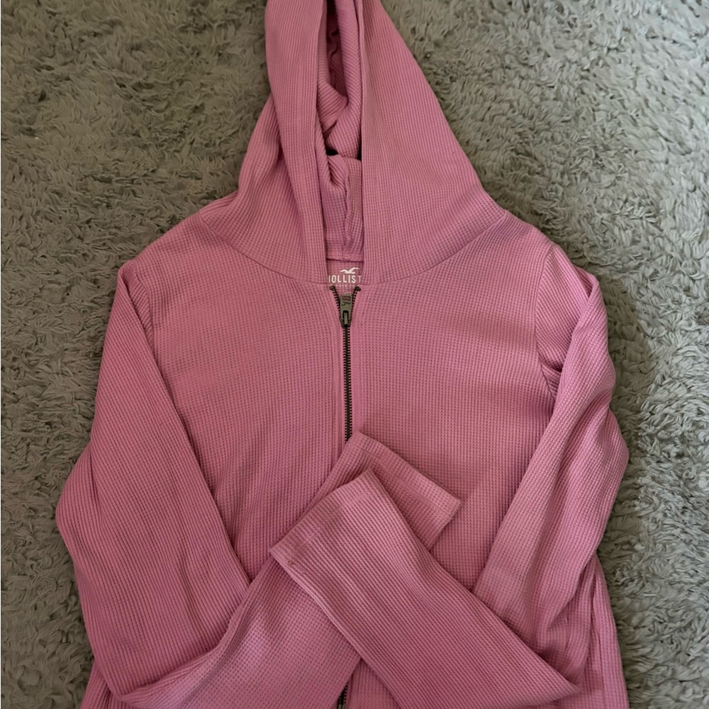 Hollister Pink Zip Up Hoodie